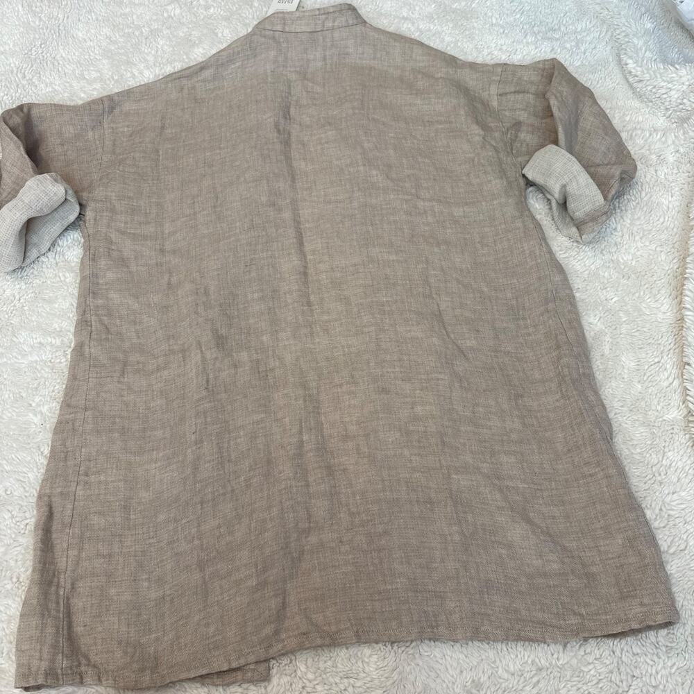 Eileen Fisher Womens Beige Irish Linen Duster S Minimalist Preppy Work Business - Picture 2 of 5